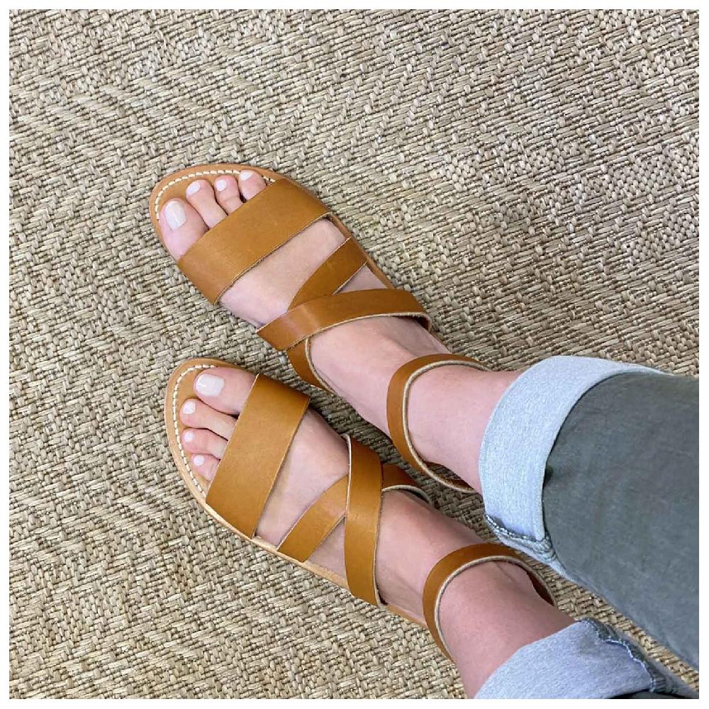 K.JACQUES AQUITAINE Sandales Plates Cuir Pul Naturel