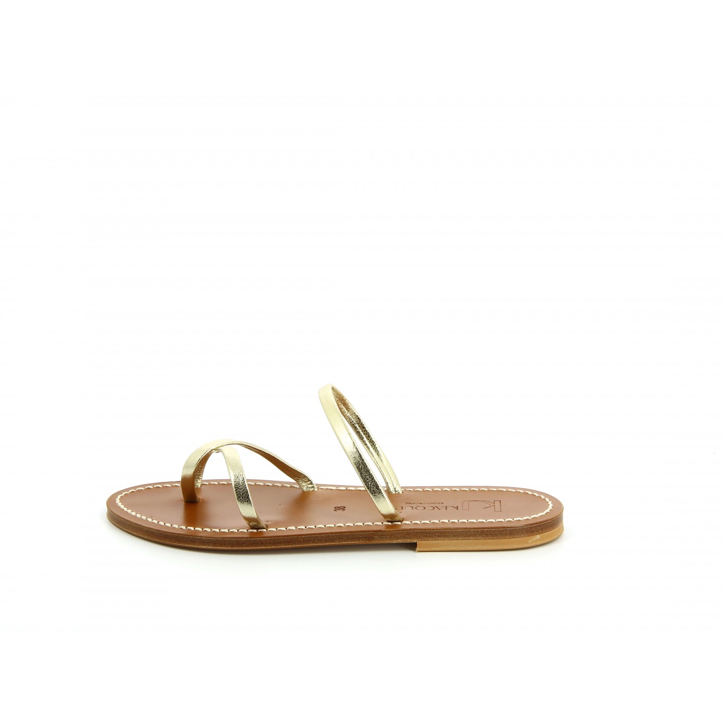 K.JACQUES ARAMIS Sandales Plates Cuir Metyl Champan