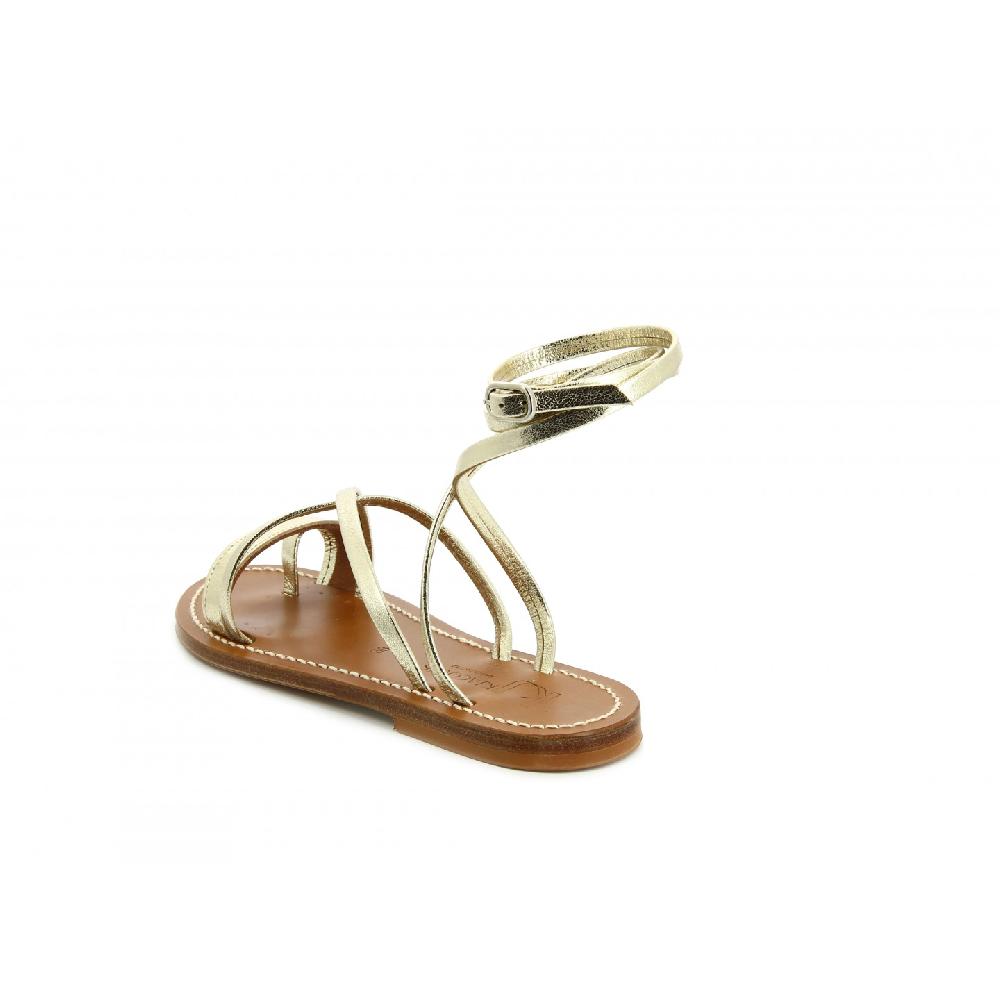 K.JACQUES ARCHIBALD Sandales Plates Cuir Imprimé Babyleopard