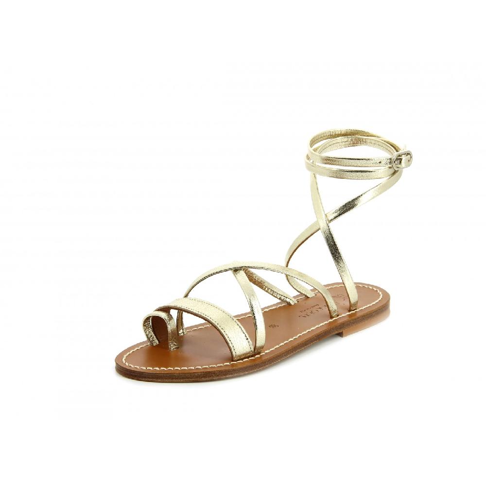 K.JACQUES ARCHIBALD Sandales plates Cuir Imprimé Babyleopard