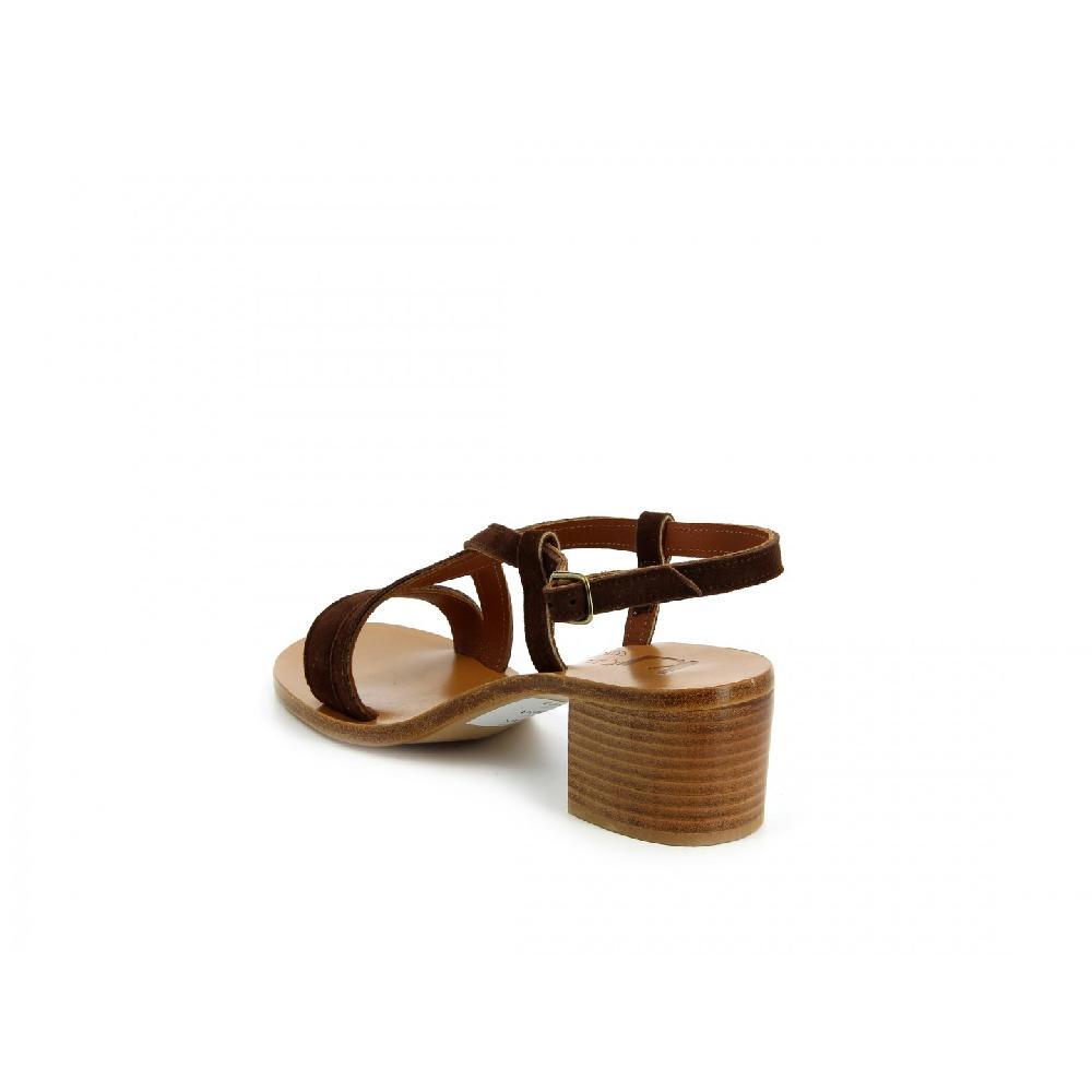 K.JACQUES ATHENAIS Sandales à Talons Cuir Velours Moka