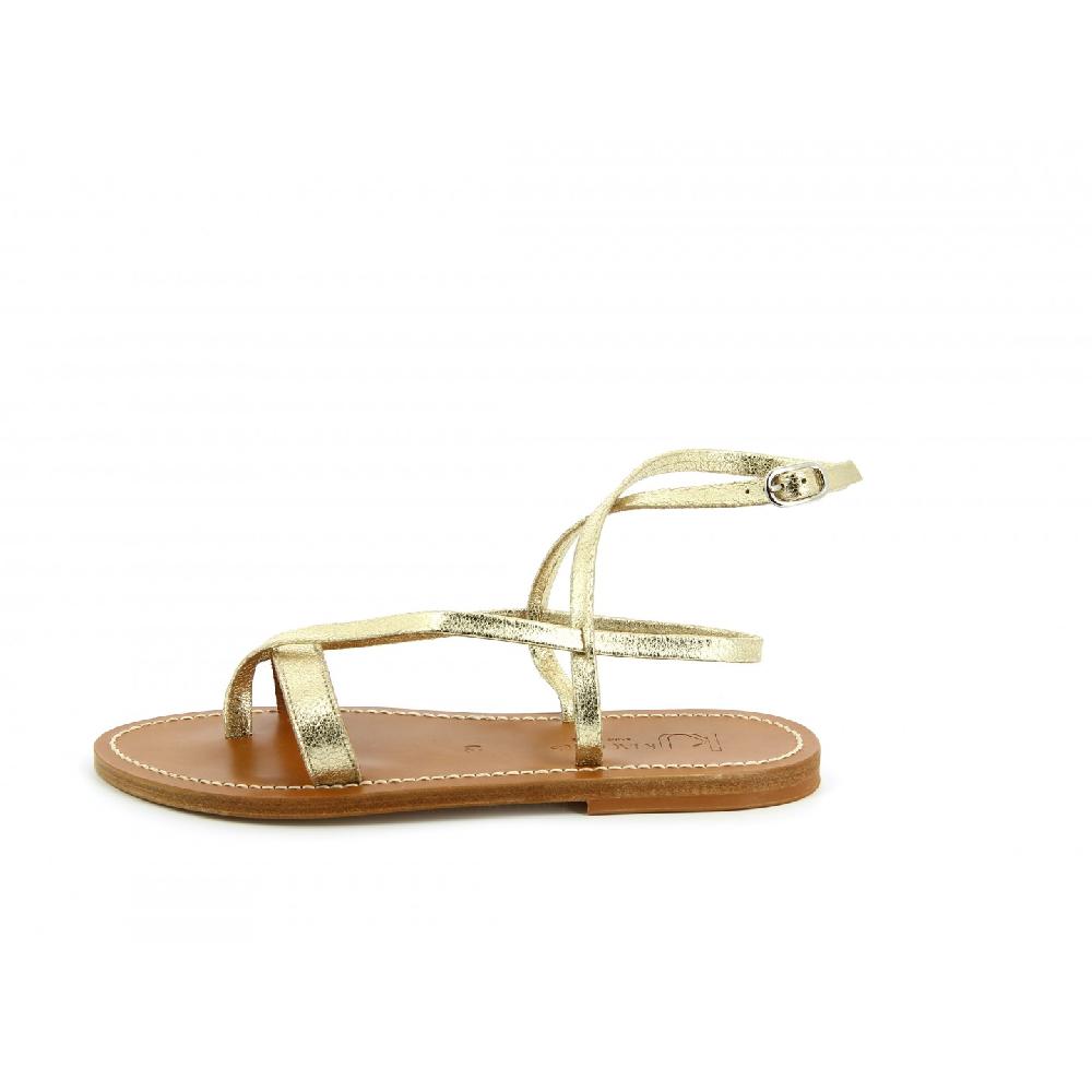 K.JACQUES AUBIGNE Sandales Plates Cuir Metyl Champan