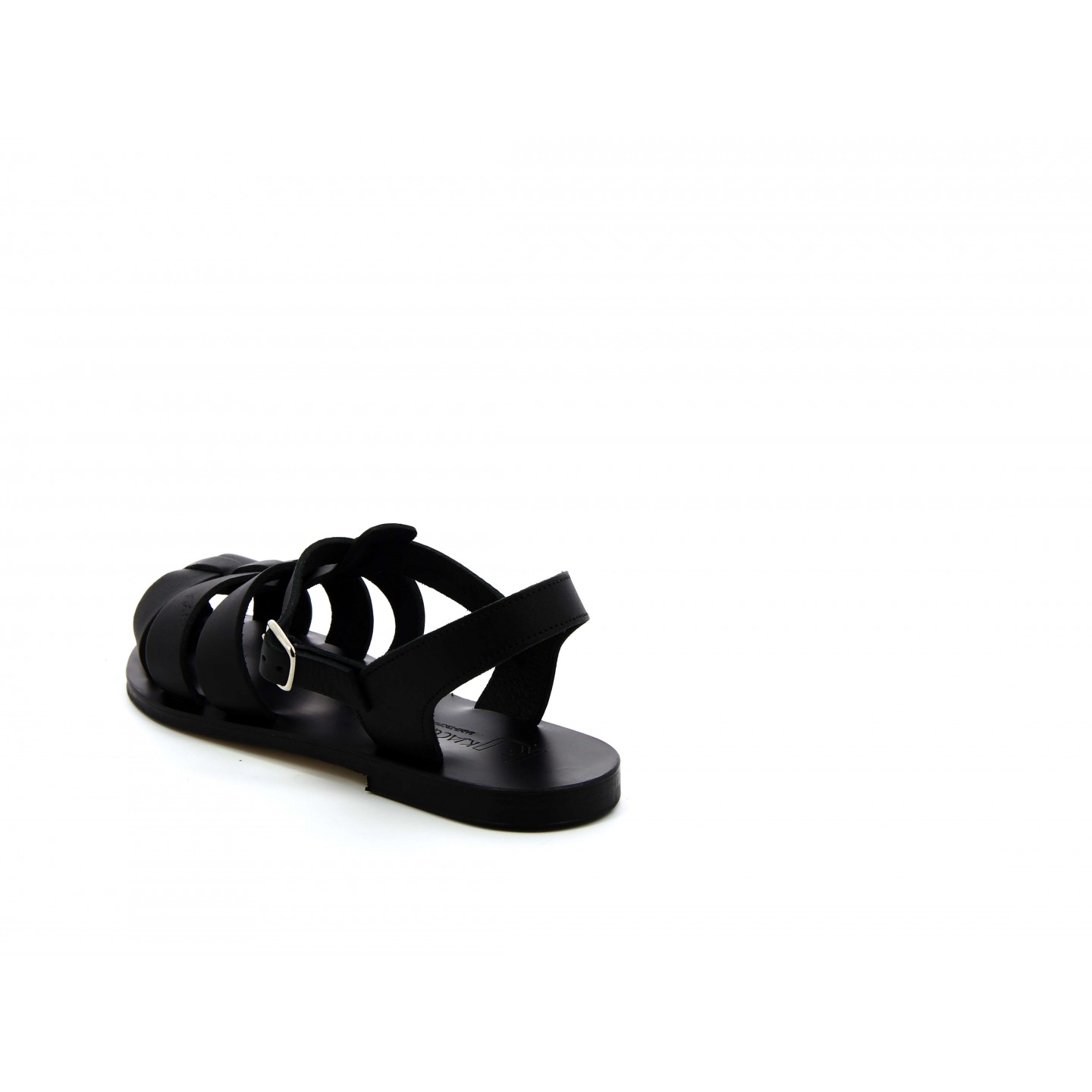 K.JACQUES BALDER EPURE Sandales Plates Noir Cuir Pul Noir