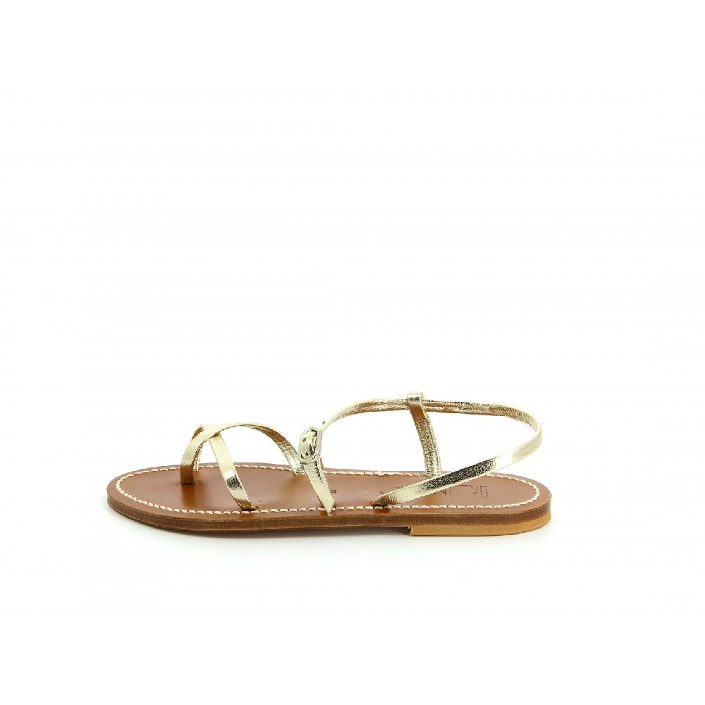 K.JACQUES CALCUTTA Sandales Plates Cuir Metyl Champan