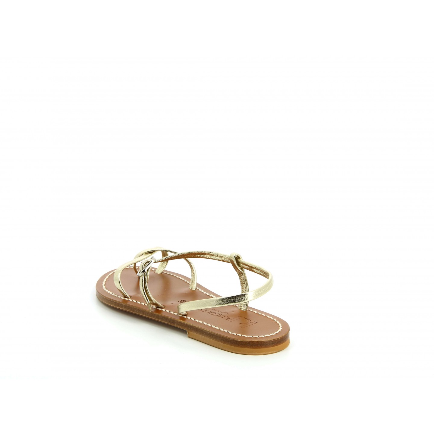 K.JACQUES CALCUTTA Sandales Plates Cuir Metyl Champan