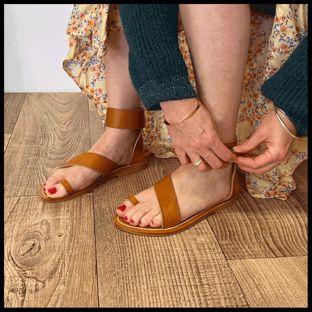 K.JACQUES CALLIMAQUE Sandales Plates Cuir Pul Naturel