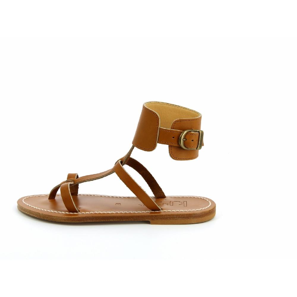 K.JACQUES CARAVELLE Sandales Plates Cuir Hawai Blanc