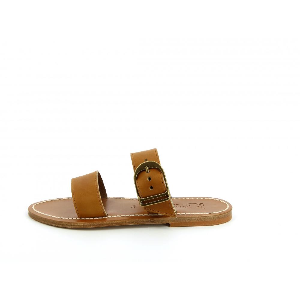 K.JACQUES CARCASO Sandales Plates Cuir Imprimé Babyleopard