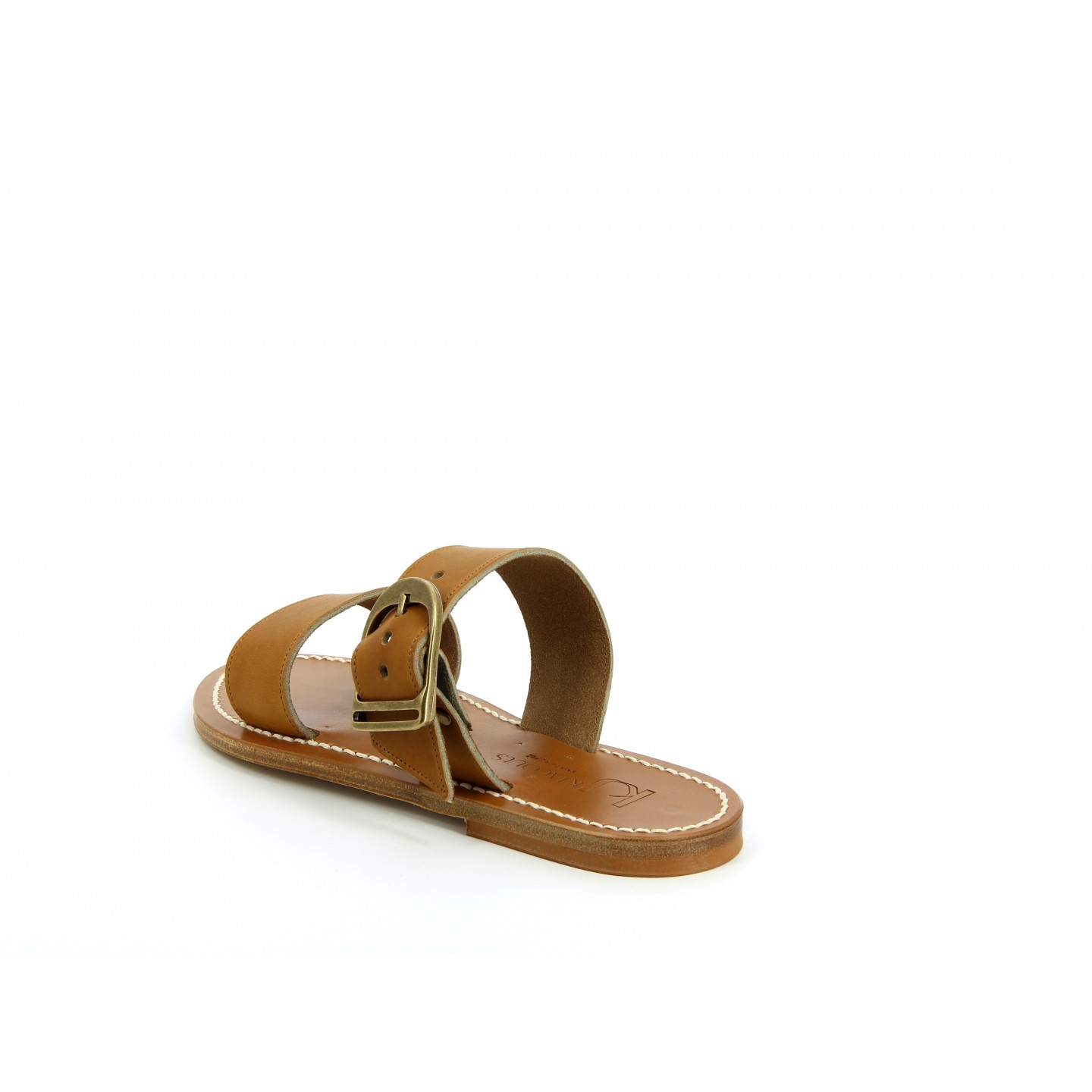 K.JACQUES CARCASO Sandales Plates Cuir Imprimé Babyleopard