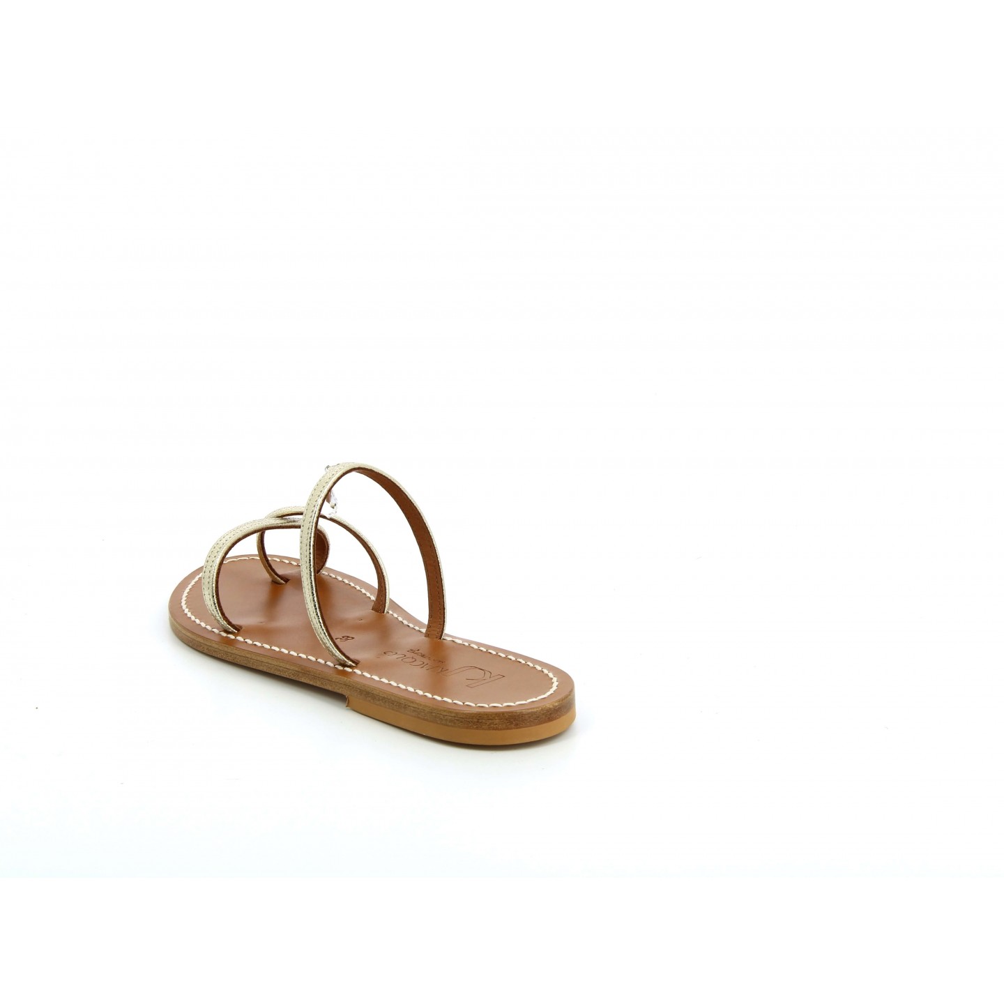 K.JACQUES CARROS Sandales Plates Cuir Metyl Champan