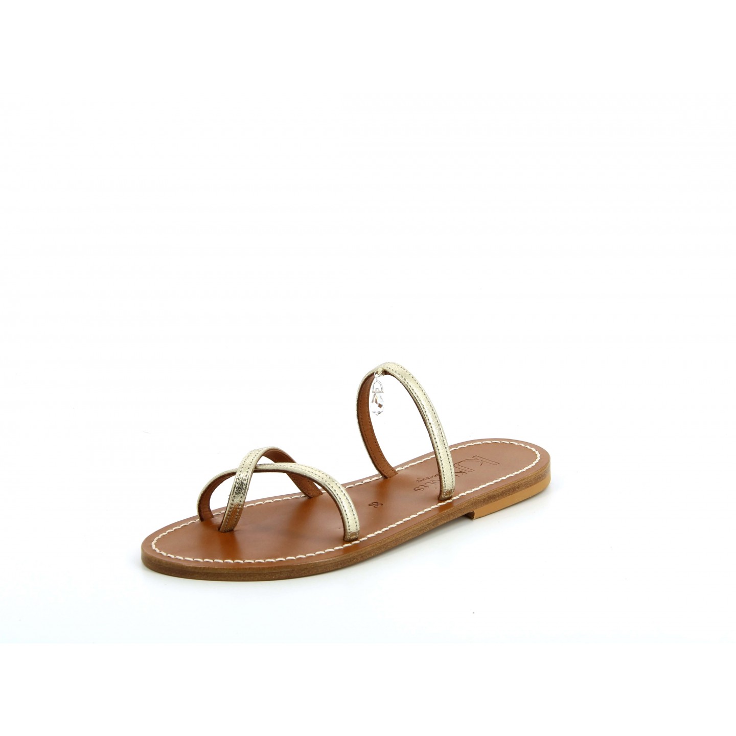 K.JACQUES CARROS Sandales plates Cuir Metyl Champan