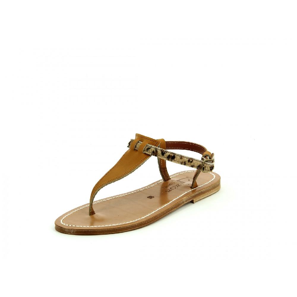 K.JACQUES CORIOLAN Sandales plates Combi Azulo Zèbre