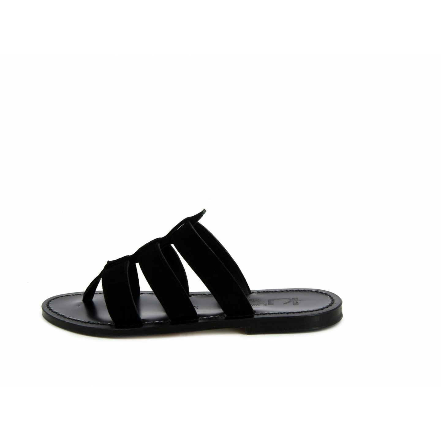 K.JACQUES DOLON EBENE Sandales Plates Cuir Velours Noir