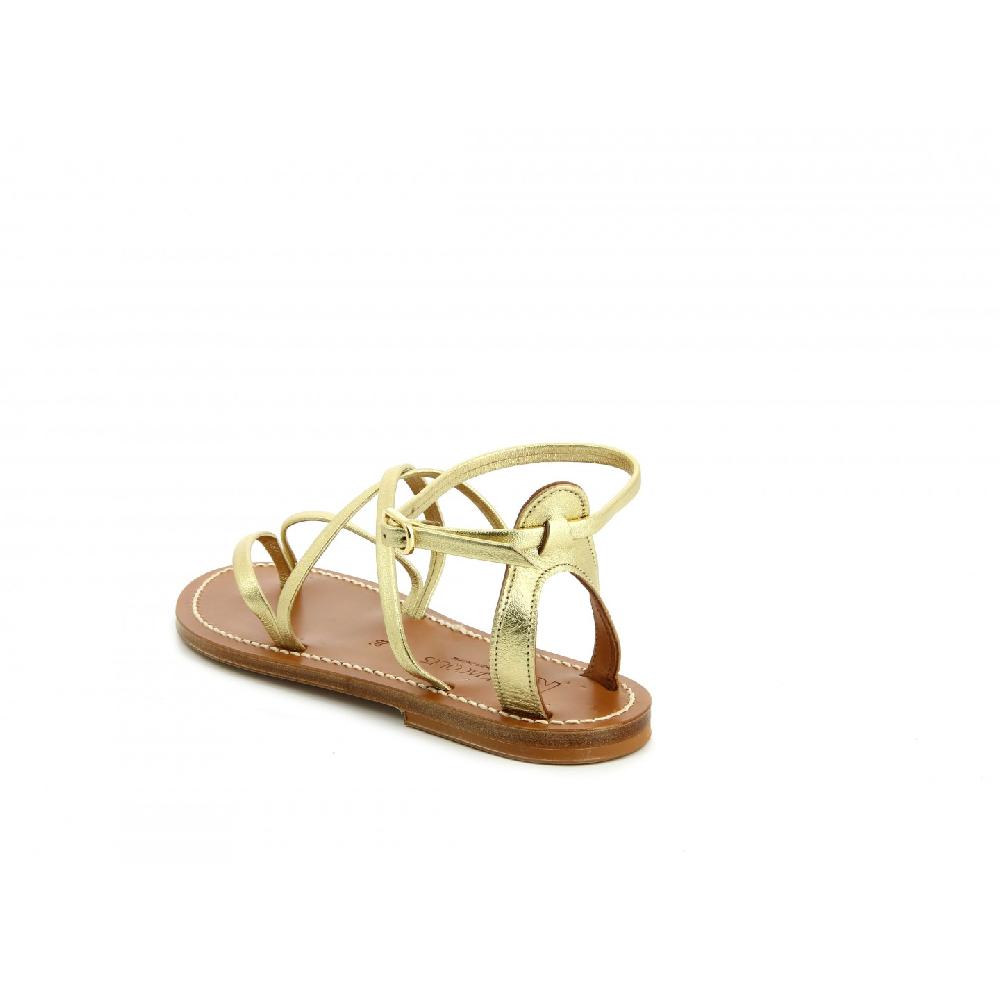 K.JACQUES EPICURE Sandales Plates Cuir Metyl Argent