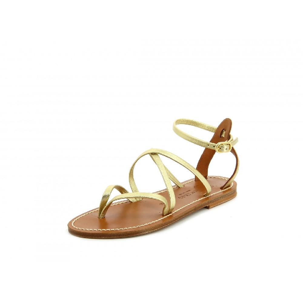 K.JACQUES EPICURE Sandales plates Cuir Metyl Argent