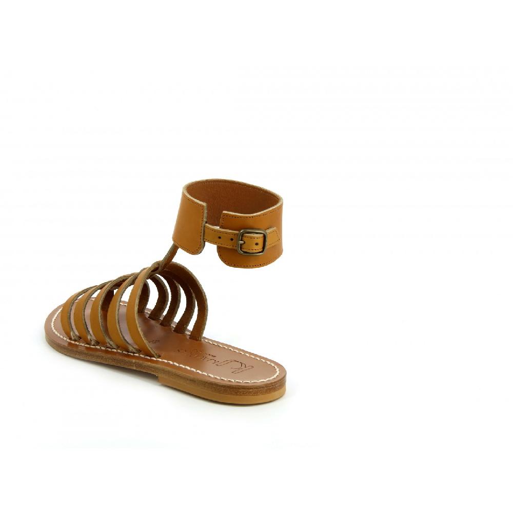K.JACQUES EUDOXIE Sandales Plates Cuir Metyl Champan