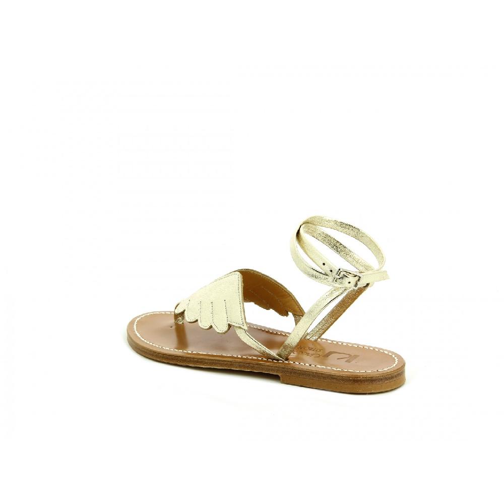 K.JACQUES FAUCON Sandales Plates Cuir Metyl Champan