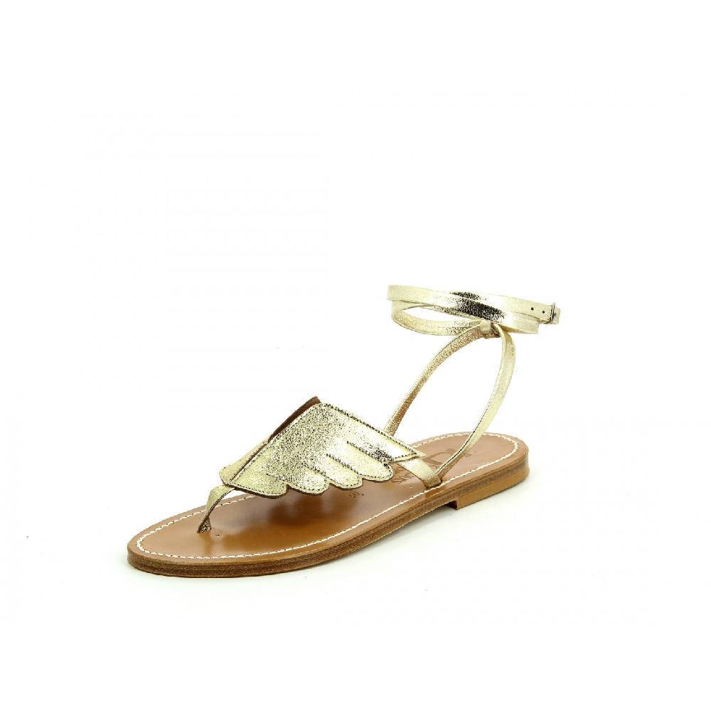 K.JACQUES FAUCON Sandales plates Cuir Metyl Champan