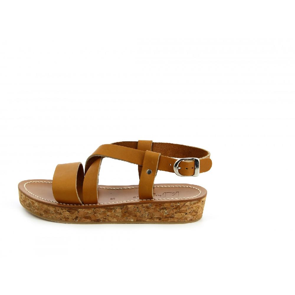 K.JACQUES FONTENAY Sandales Compensées Cuir Pul Naturel