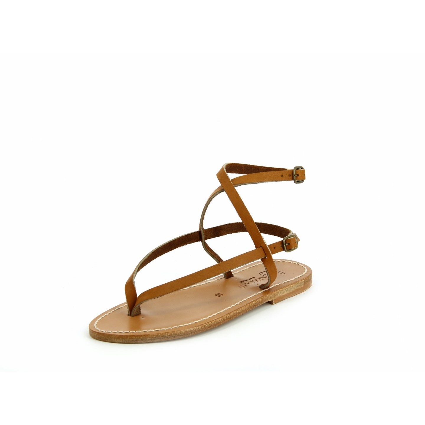 K.JACQUES ABAKO Sandales Plates Cuir Pul Noir