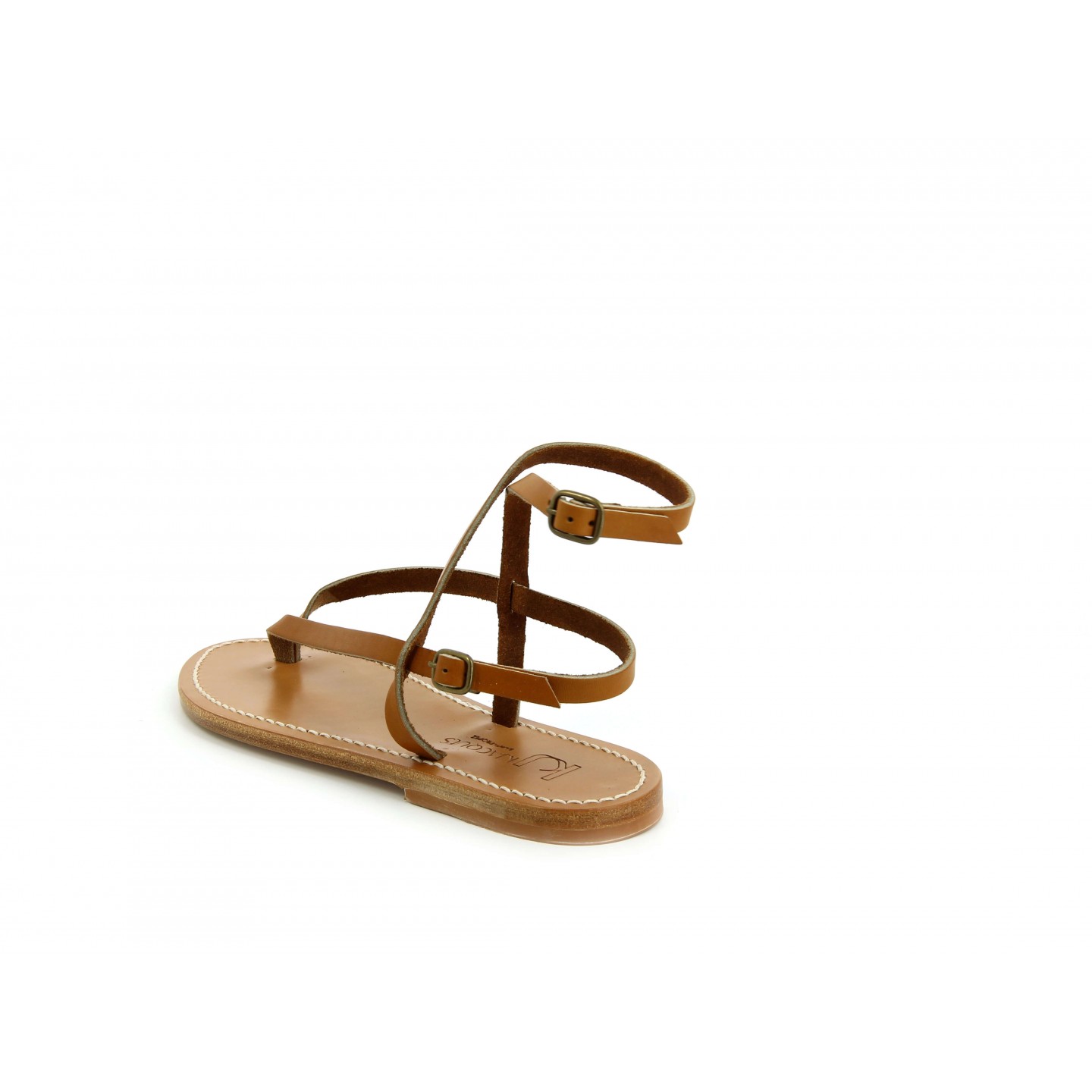K.JACQUES ABAKO Sandales Plates Cuir Pul Noir