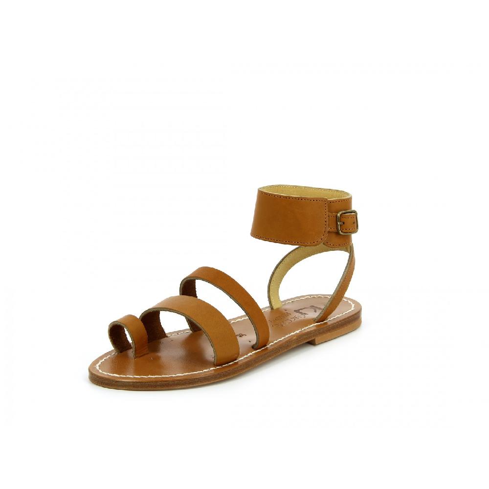 K.JACQUES ARES Sandales Plates Cuir Pul Naturel
