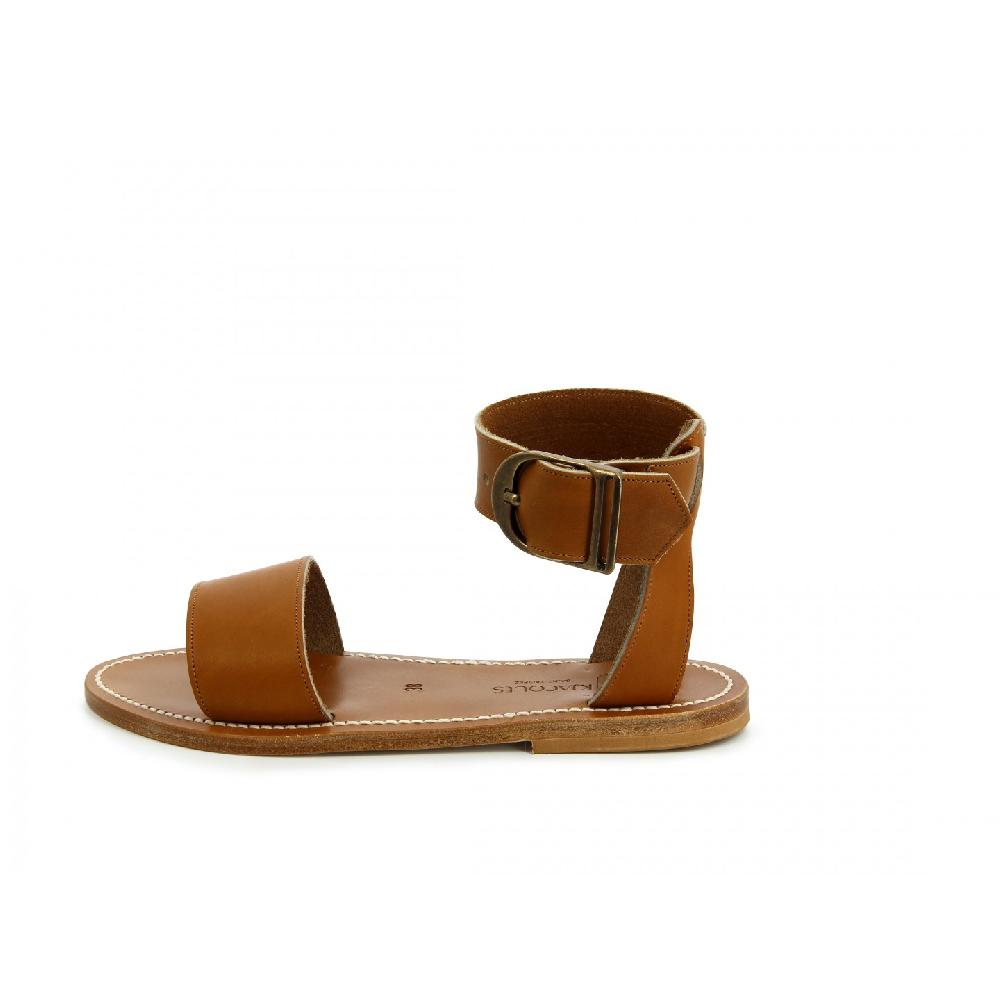 K.JACQUES CARBET Sandales Plates Cuir Pul Naturel