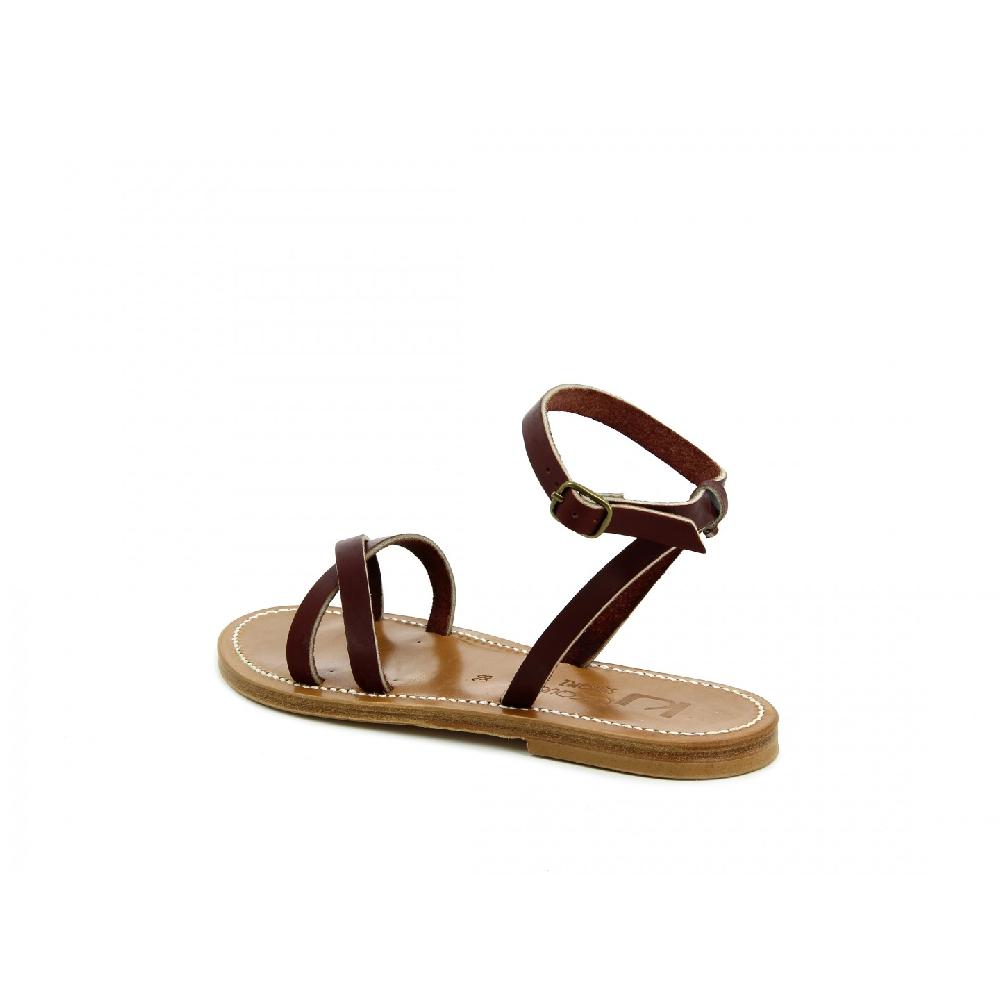 K.JACQUES CUZCO Sandales Plates Cuir Pul Bordo
