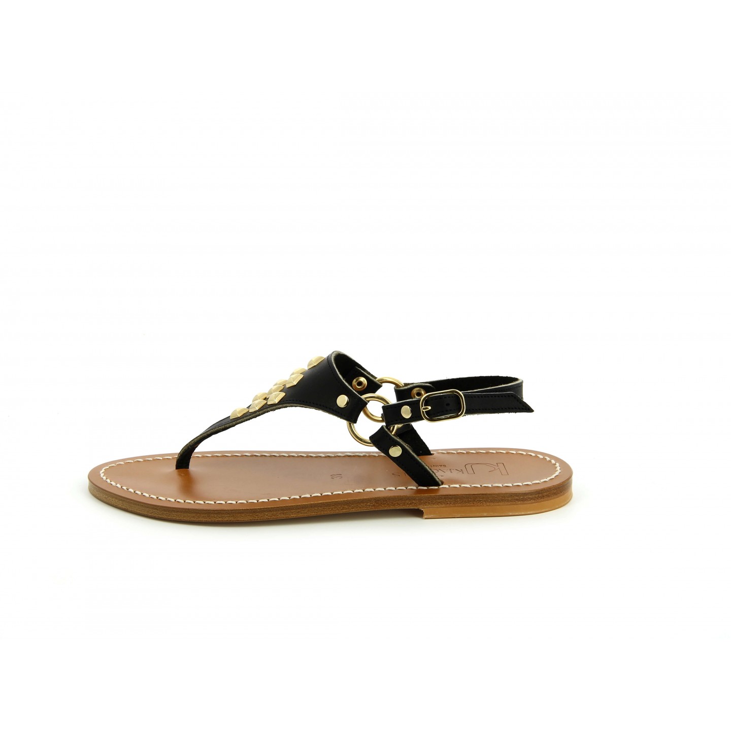K.JACQUES DIONYSOSPYR Femme Cuir Pul Noir - Or