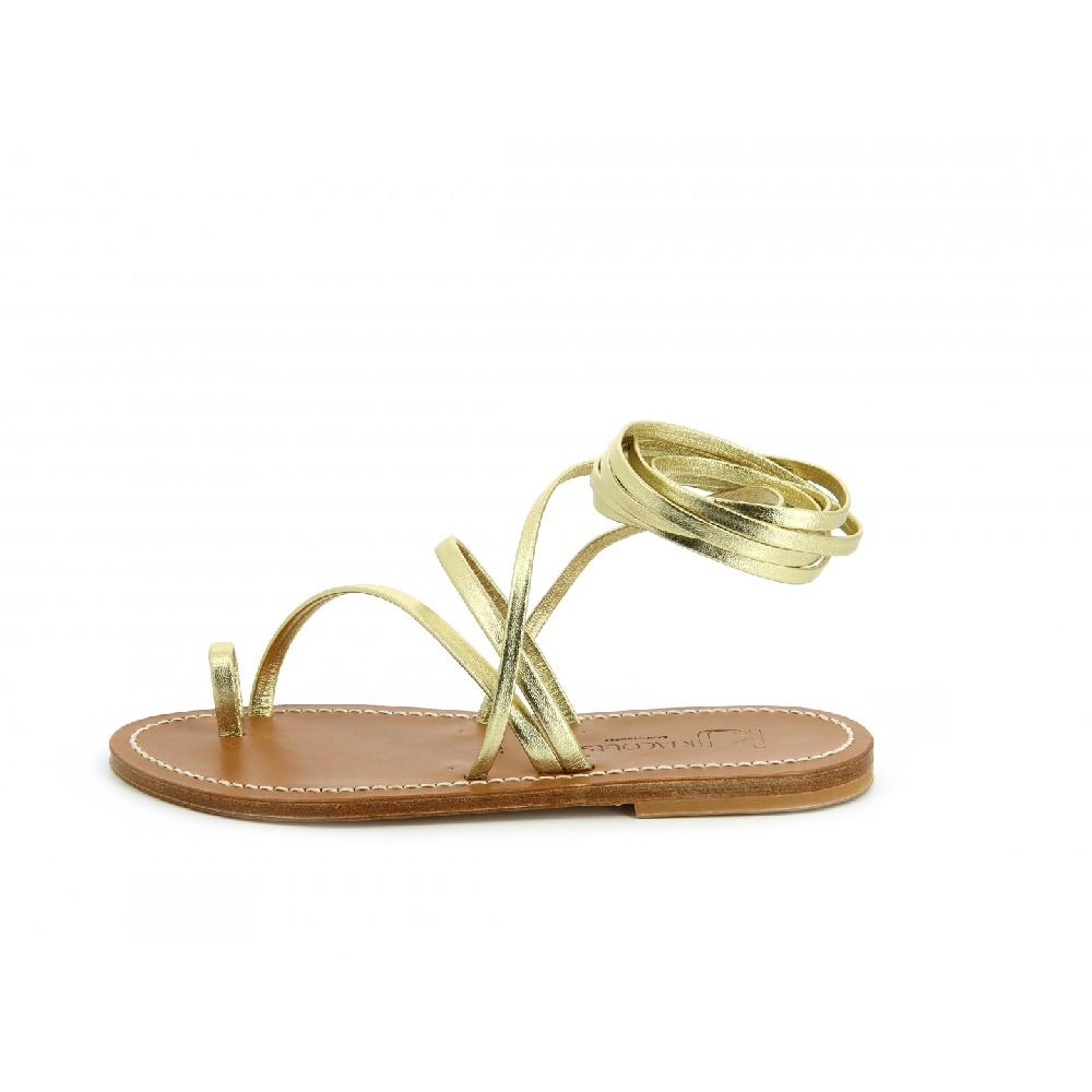 K.JACQUES ELLADA Sandales Plates Cuir Pul Naturel
