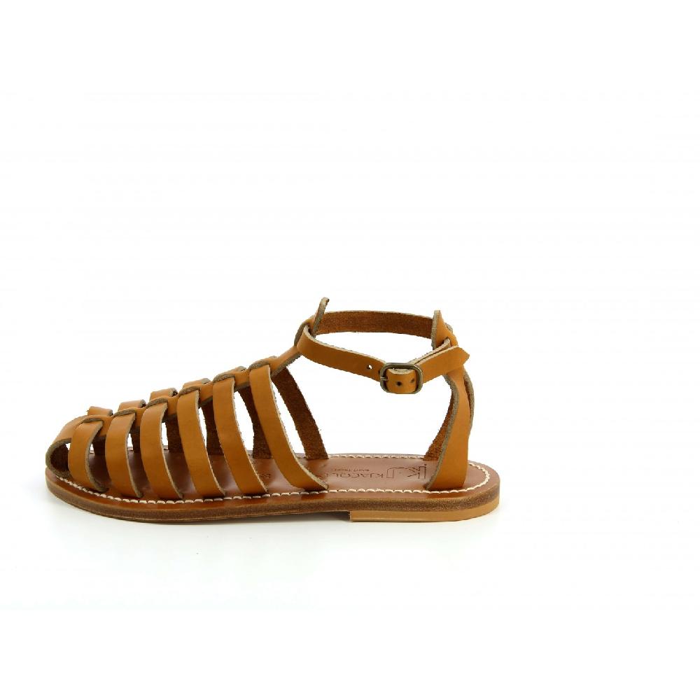 K.JACQUES HELVETE Sandales Plates Cuir Pul Naturel