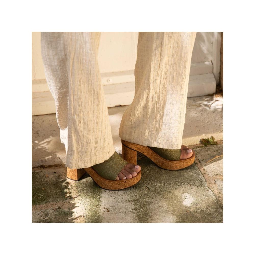 K.JACQUES JOREN Femme Cuir Blob Kaki