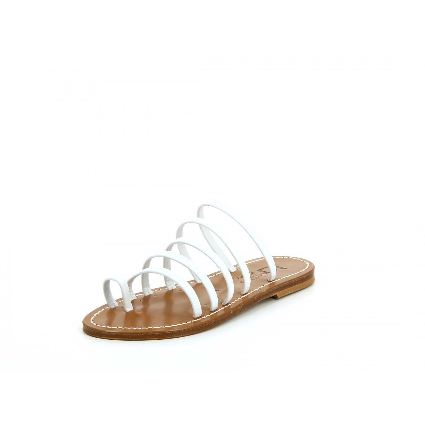 K.JACQUES KARNAC Sandales plates Cuir Odeon Blanc