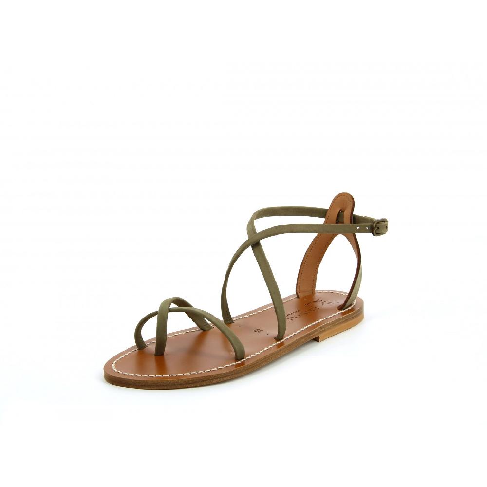 K.JACQUES KATANO Femme Cuir Nubuk Kaki