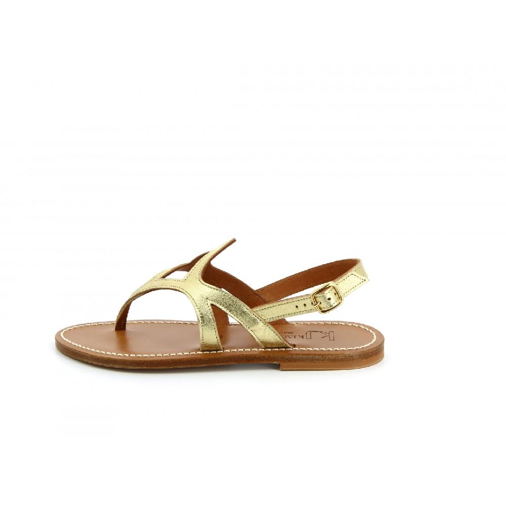 K.JACQUES MAGUS Sandales Plates Cuir Métal Doré
