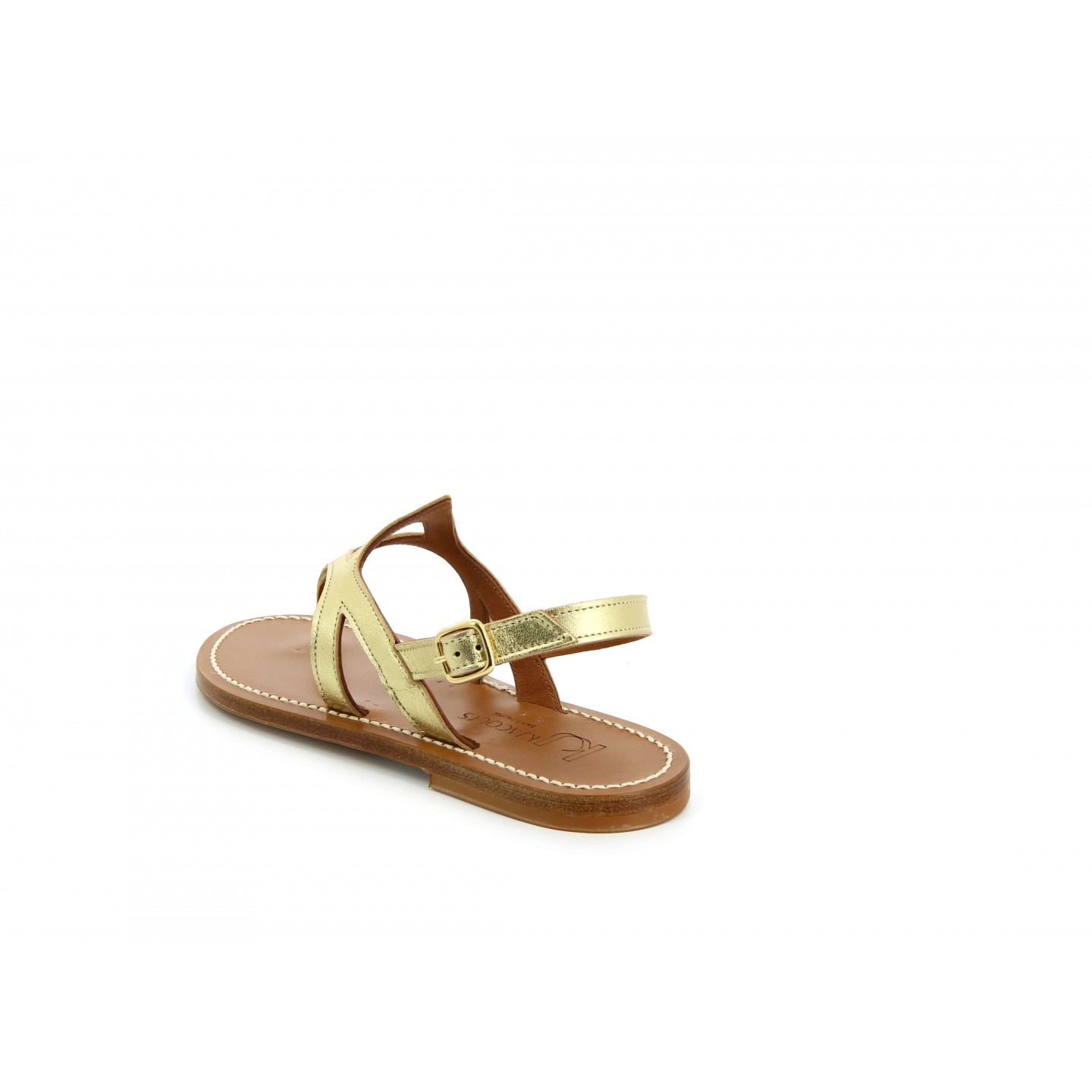 K.JACQUES MAGUS Sandales Plates Cuir Métal Doré