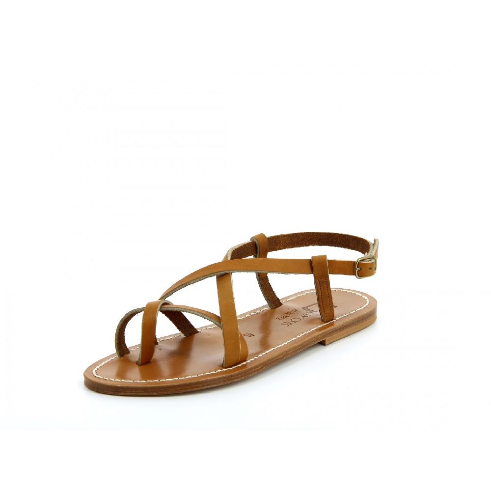 K.JACQUES MAJORCA Sandales Plates Cuir Pul Naturel