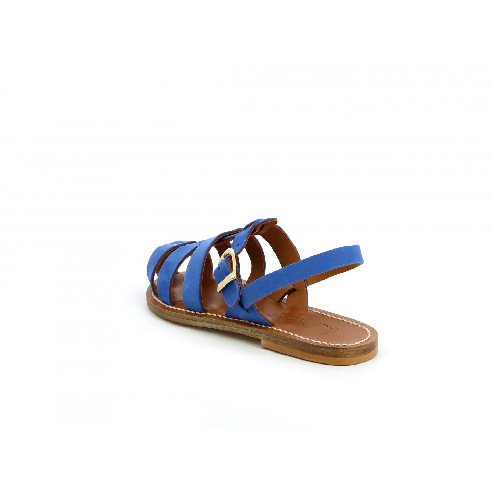K.JACQUES MARTIAL Sandales Plates Cuir Nubuk Ocean