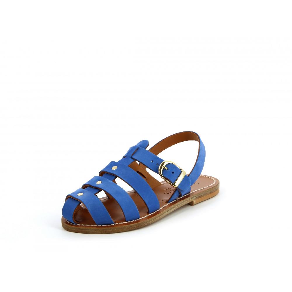 K.JACQUES MARTIAL Sandales plates Cuir Nubuk Ocean