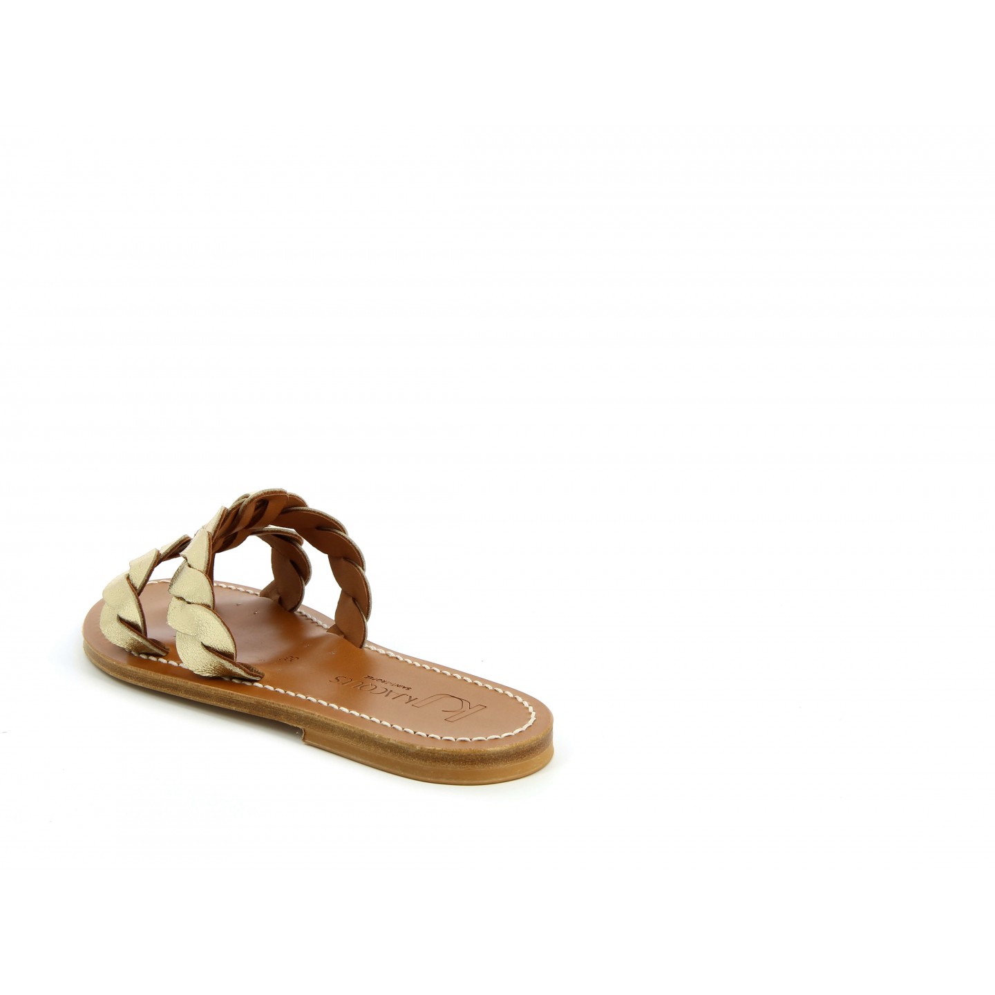 K.JACQUES MAVRA Sandales Plates Cuir Metyl Champan