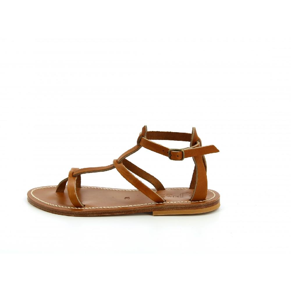 K.JACQUES PANDA Sandales Plates Cuir Pul Naturel