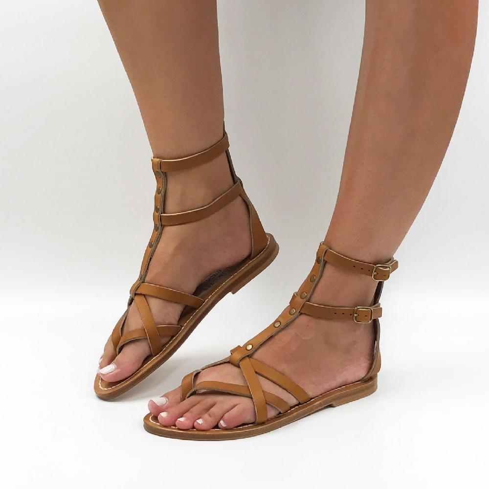 K.JACQUES PERYTON Sandales Plates Cuir Pul Naturel