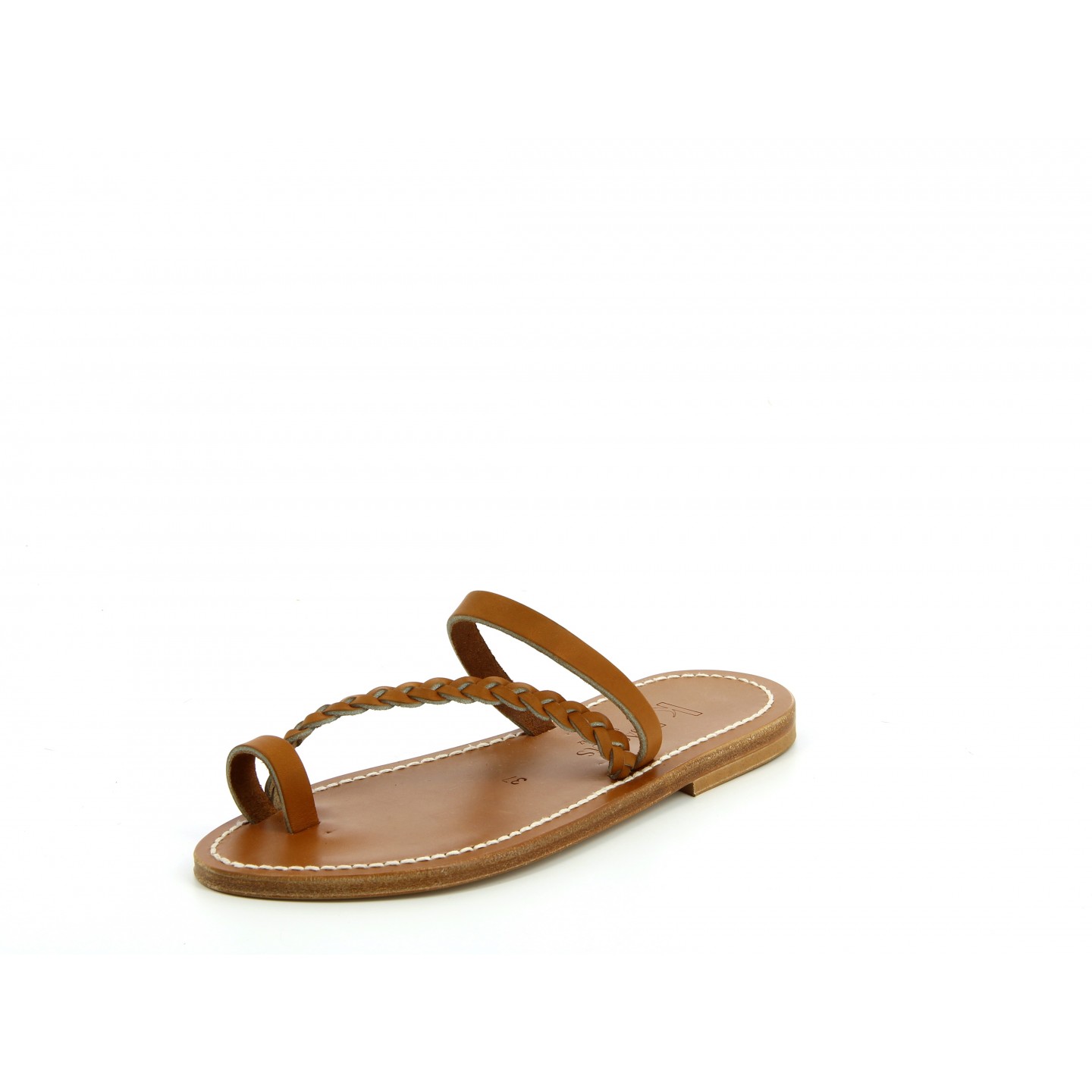 K.JACQUES SEPTINE Sandales plates Cuir Métal Doré