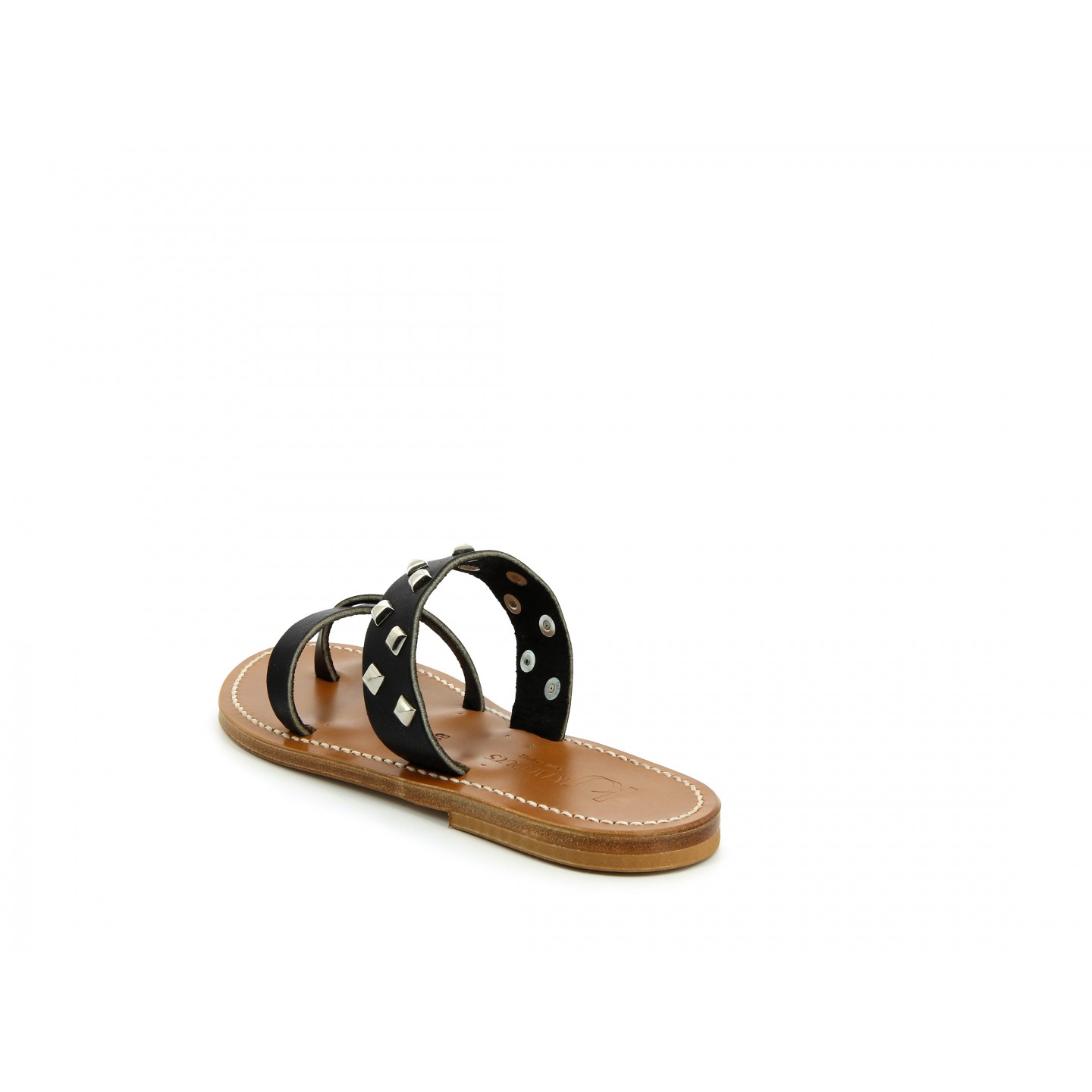 K.JACQUES TONKINPYR Sandales Plates Cuir Pul Noir