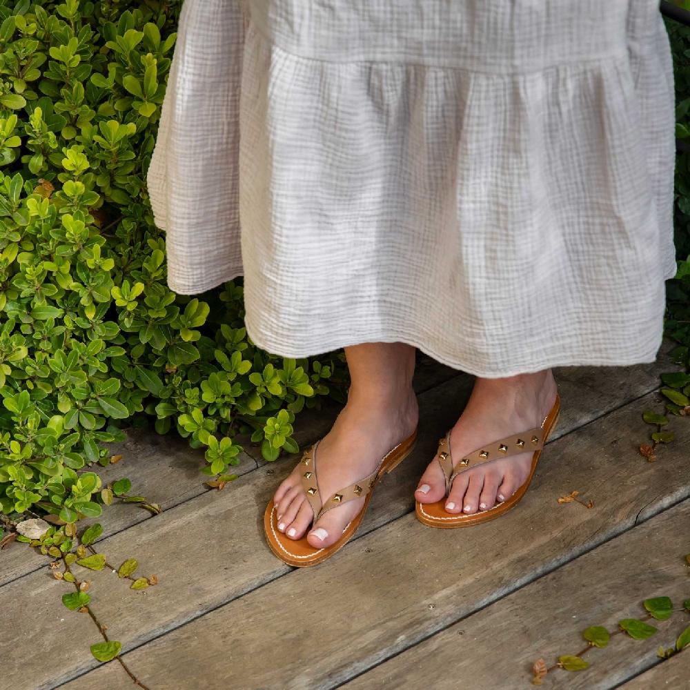 K.JACQUES TORINOPYR Femme Cuir Pul Taupe - Or