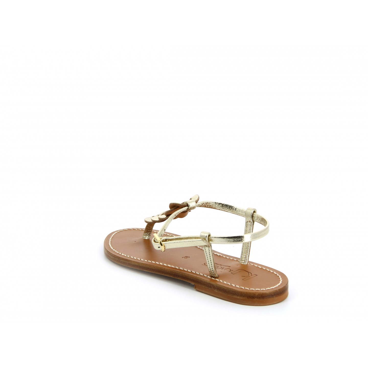 K.JACQUES LEMOVIS Sandales Plates Cuir Metyl Champan