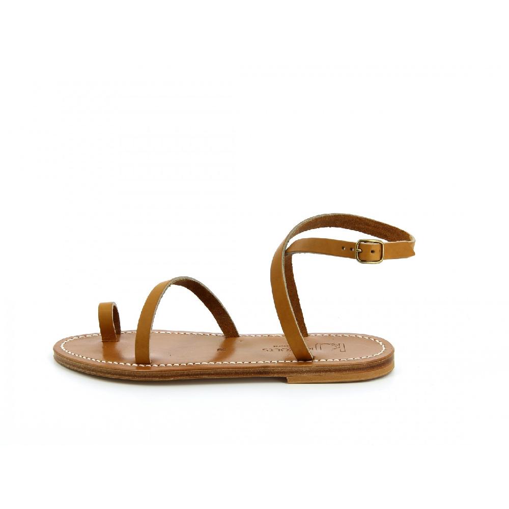 K.JACQUES LOKI Sandales Plates Cuir Imprimé Léopard