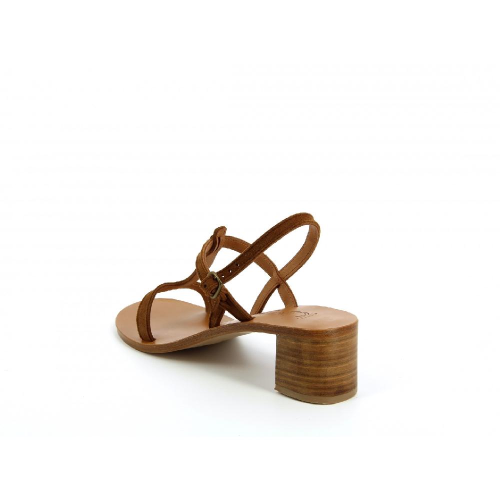 K.JACQUES MAELYS Sandales à Talons Cuir Velours Amaretto