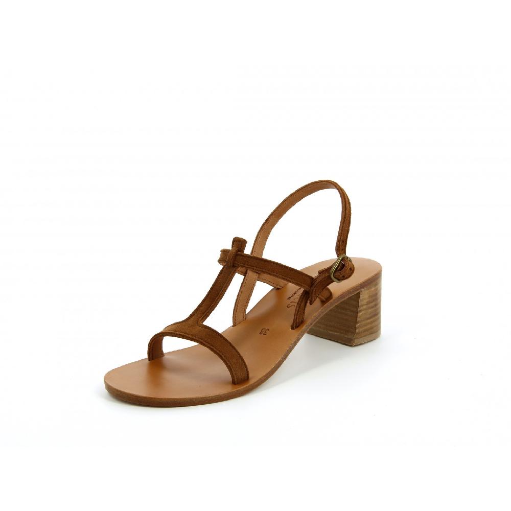 K.JACQUES MAELYS Sandales à talons Cuir Velours Amaretto