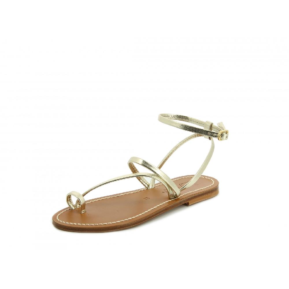 K.JACQUES OMBELINE Sandales Plates Cuir Metyl Champan